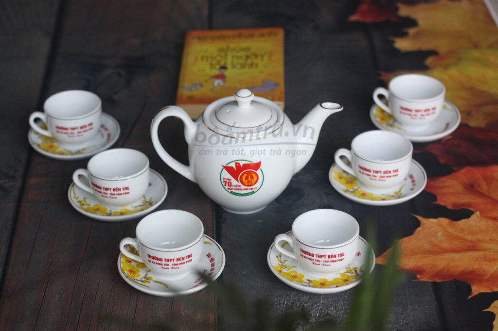 IN LOGO LÊN BỘ TRÀ SỨ