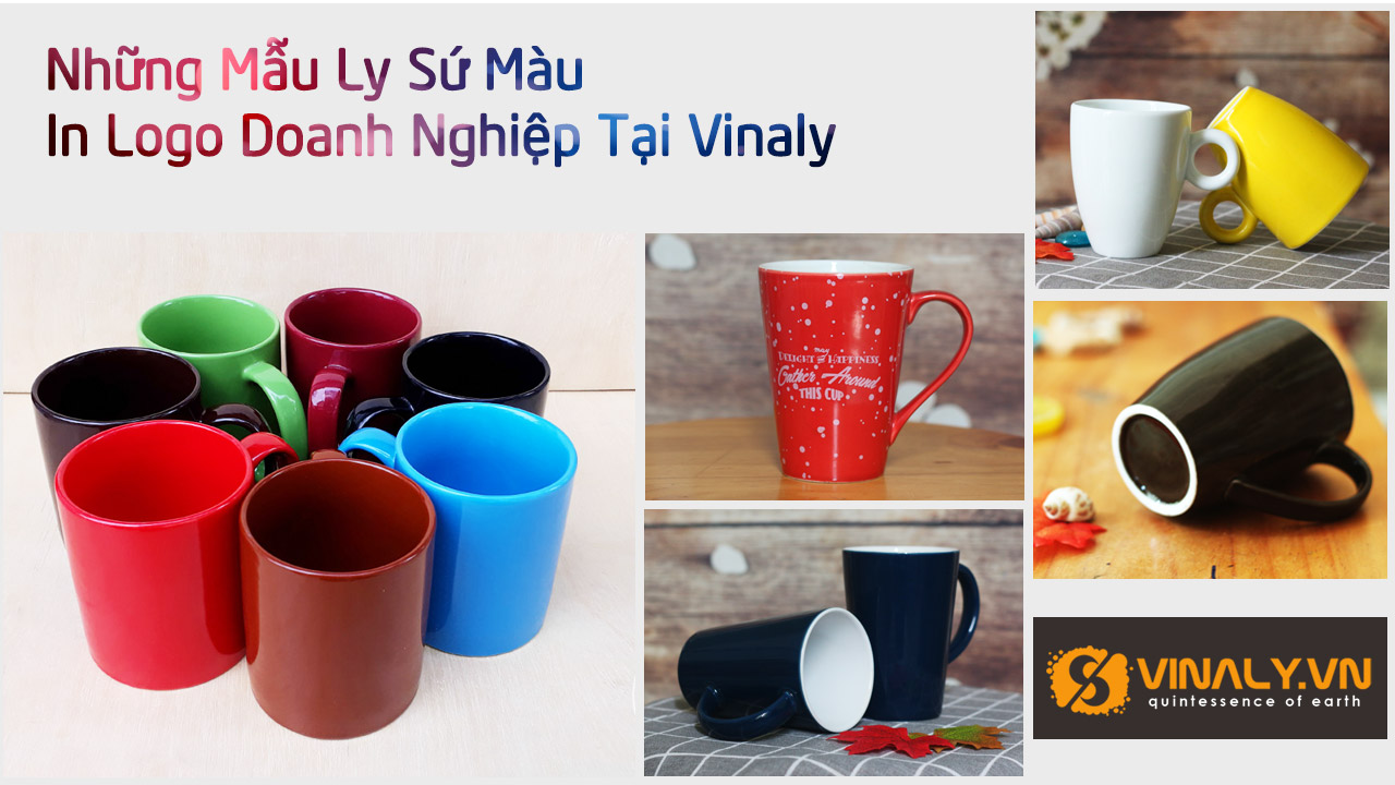 Ly sứ men màu Vinaly