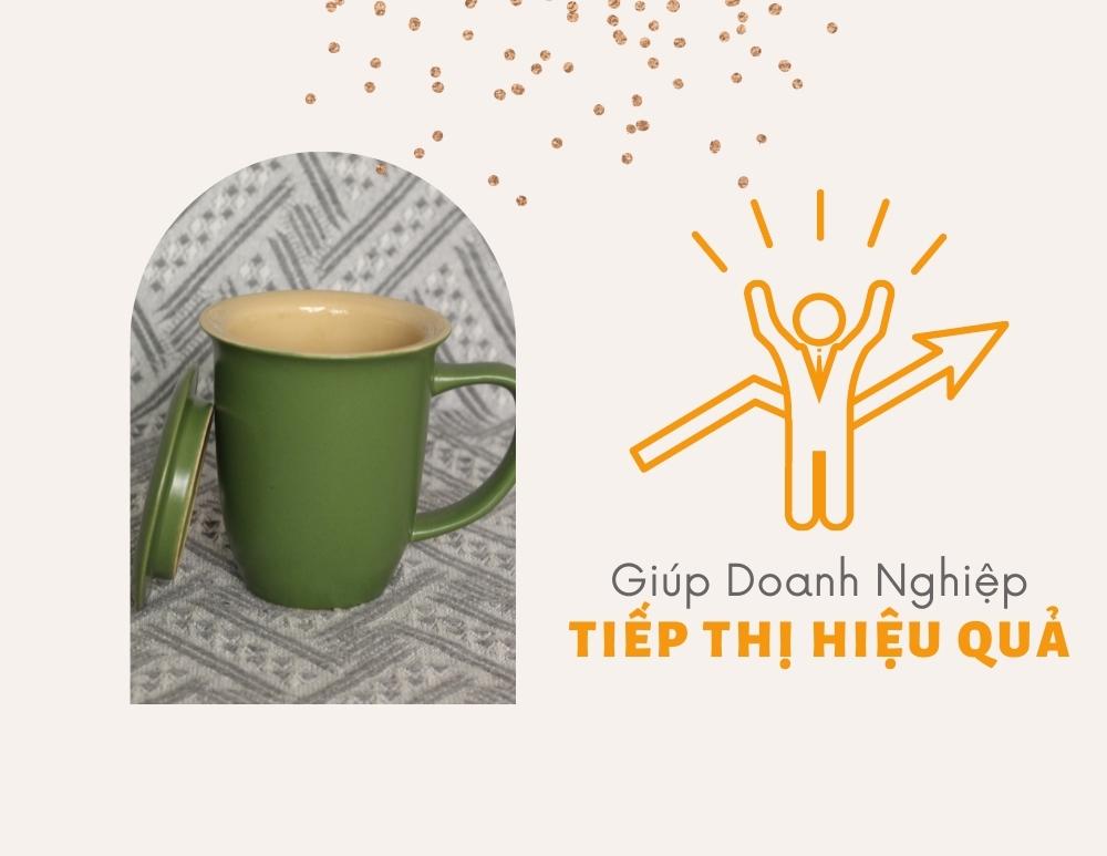 Ly sứ bầu men nhám có nắp