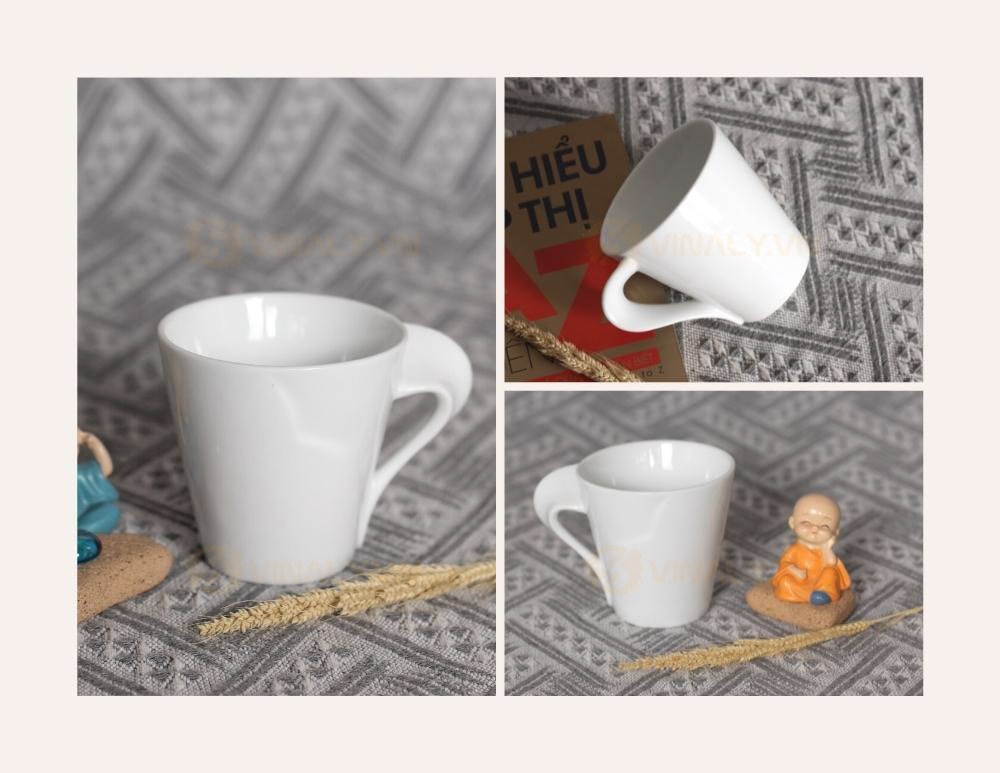 Sản phẩm ly sứ trắng cao cấp quai xoắn với thiết kế độc đáo, có thể in logo, rất thích hợp để làm bộ quà tặng doanh nghiệp. Giảm giá khi in từ 100c. Đặt ngay! LY SỨ TRẮNG CAO CẤP QUAI XOẮN 200ML - GIÁ TỪ 23K