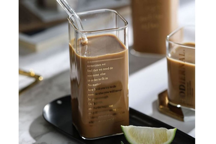 LY THỦY TINH UỐNG SINH TỐ CẠNH VUÔNG - Vinaly