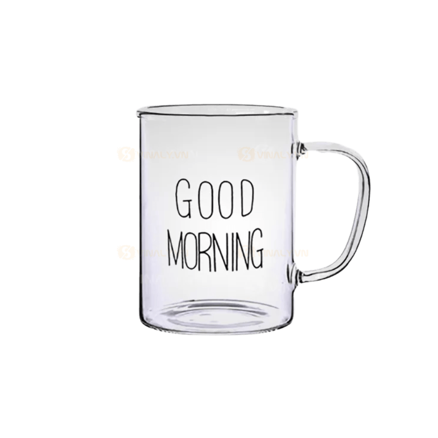 Ly thủy tinh đẹp - 1 Sự lựa chọn tuyệt vời cho bữa tiệc của bạn 2 LY THỦY TINH TRỤ IN CHỮ GOOD MORNING – 400ML