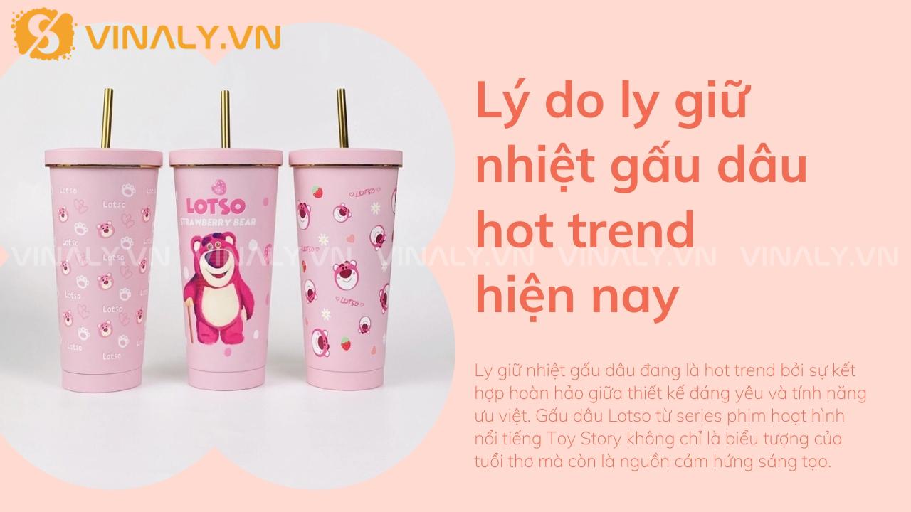 ly giữ nhiệt gấu dâu