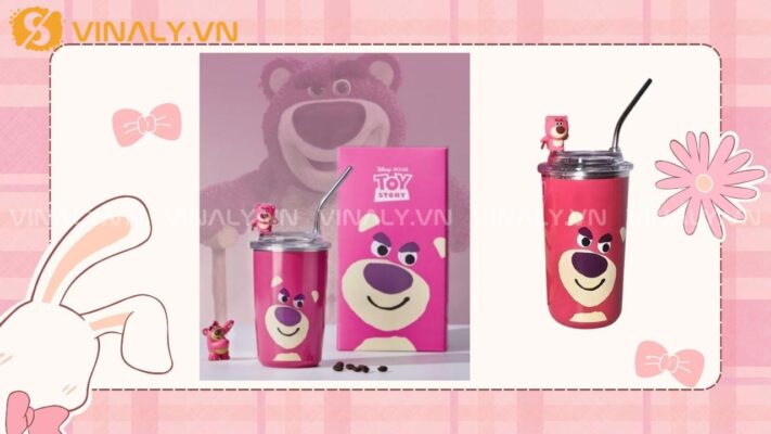 ly giữ nhiệt gấu dâu