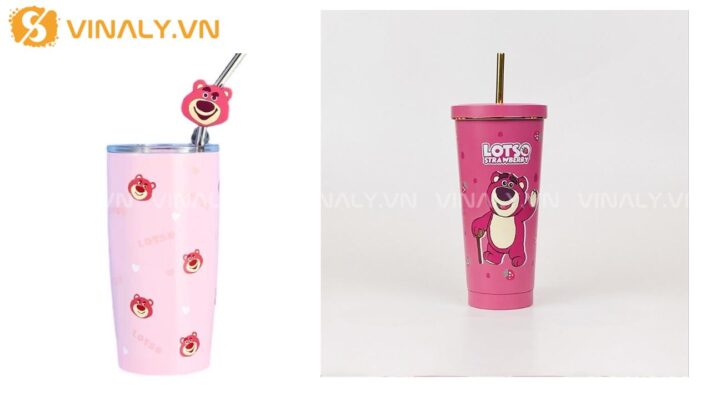 ly giữ nhiệt gấu dâu