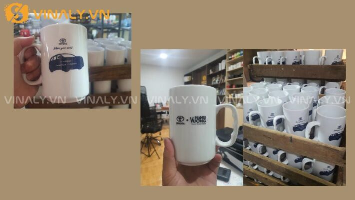 Quà tặng khách hàng - Vinaly hợp tác in logo ly sứ Toyota Hùng Vương 4 quà tặng khách hàng