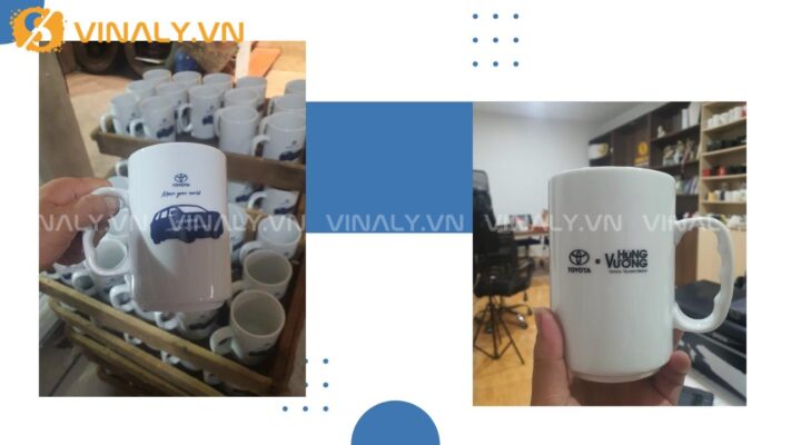 Quà tặng khách hàng - Vinaly hợp tác in logo ly sứ Toyota Hùng Vương 5 quà tặng khách hàng