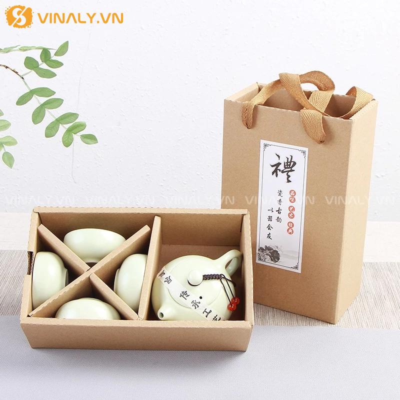 TỊNH NGỌC - BỘ ẤM CHÉN MÀU XANH NGỌC THANH LỊCH 17 Ấm chén màu xanh ngọc bộ 4 chén
