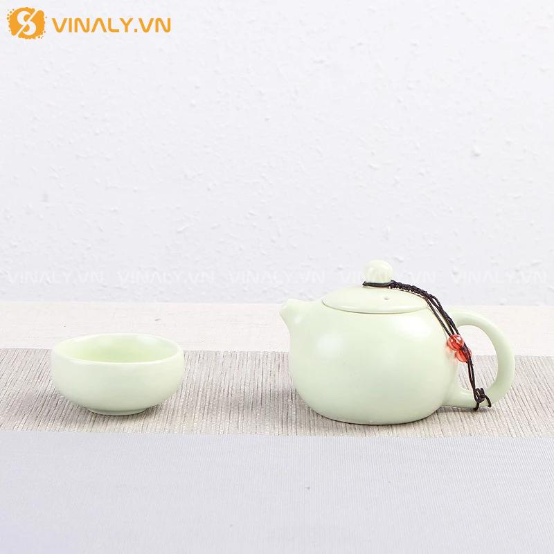 TỊNH NGỌC - BỘ ẤM CHÉN MÀU XANH NGỌC THANH LỊCH 11 Ấm chén màu xanh ngọc đẹp