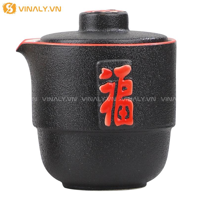 PHÚC TÂM - BỘ ẤM CHÉN DU LỊCH TÔNG ĐEN SANG TRỌNG 14 Bộ ấm chén du lịch chất lượng cao