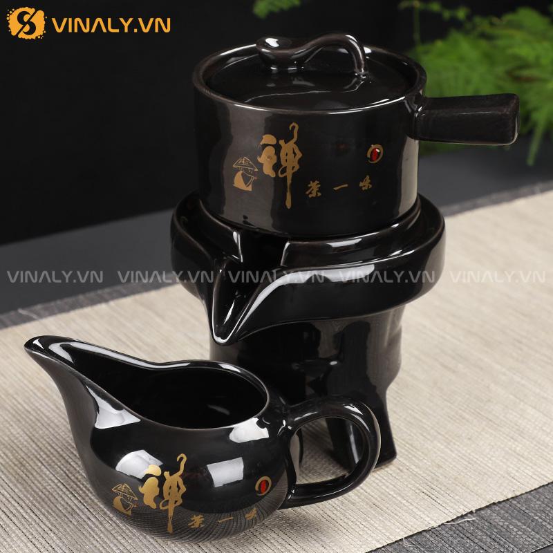 HUYỀN TRÀ - BỘ ẤM PHA TRÀ CỐI XAY GIÓ MEN SỨ CAO CẤP 12 Bộ ấm pha trà cối xay cao cấp