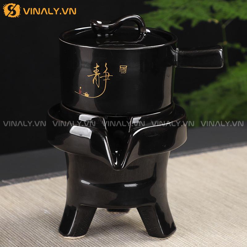 HUYỀN TRÀ - BỘ ẤM PHA TRÀ CỐI XAY GIÓ MEN SỨ CAO CẤP 11 Bộ ấm pha trà cối xay HUYỀN TRÀ