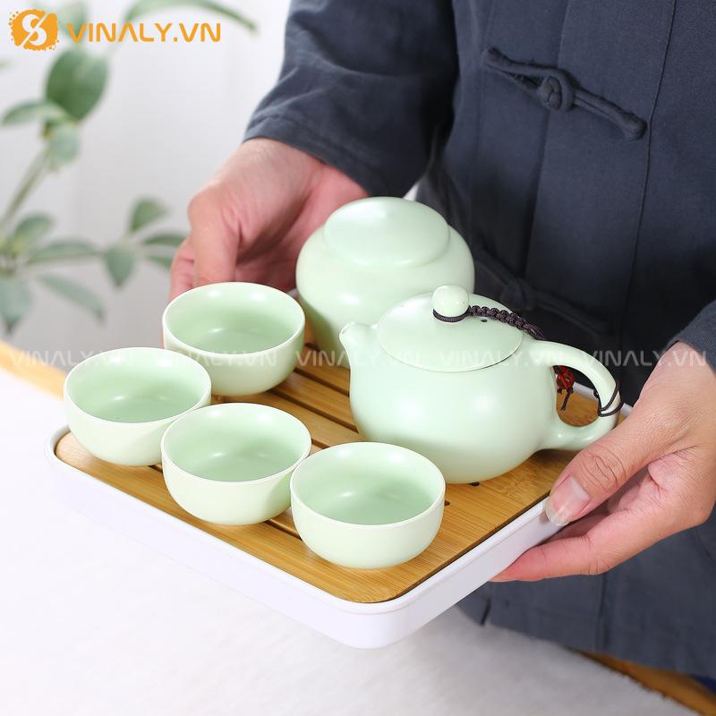 DU NHIÊN - BỘ ẤM PHA TRÀ DU LỊCH CẦM TAY THANH LỊCH 11 Bộ ấm pha trà du lịch tiện lợi