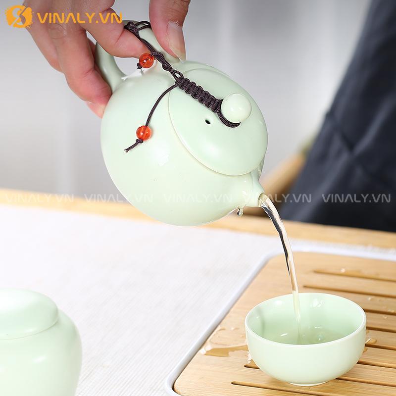 DU NHIÊN - BỘ ẤM PHA TRÀ DU LỊCH CẦM TAY THANH LỊCH 12 Bộ ấm pha trà du lịch tinh tế