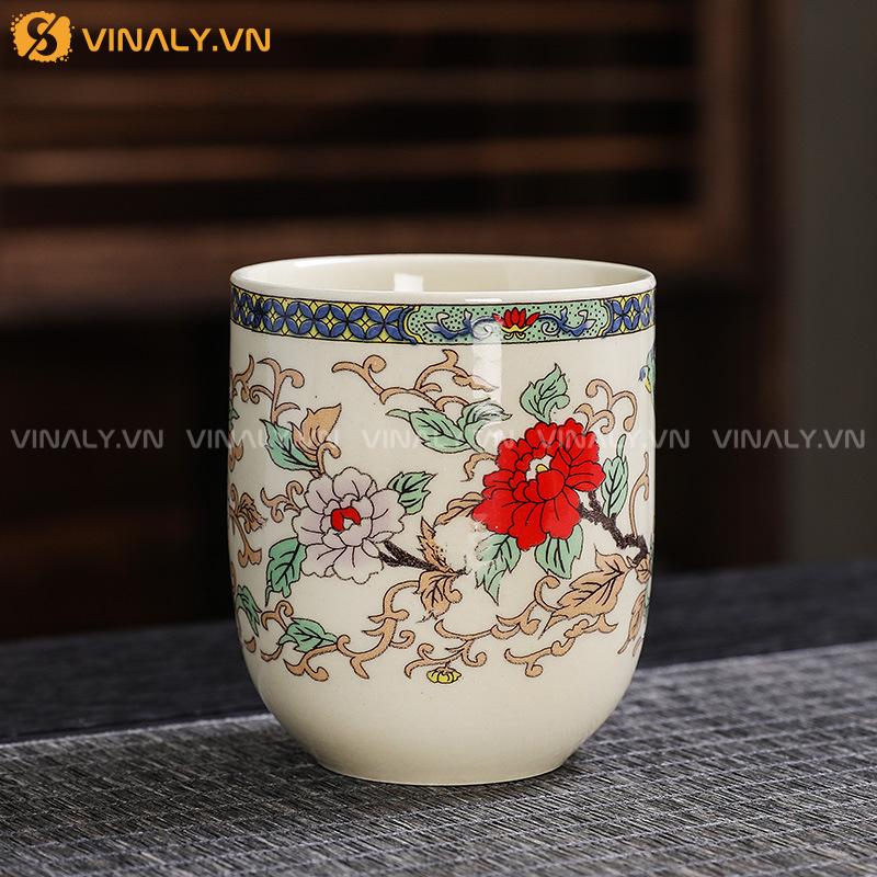 HOA NGHIÊM - BỘ ẤM TÁCH TRÀ SỨ HỌA CỔ ĐIỂN SANG TRỌNG 14 Bộ ấm tách trà làm quà tặng