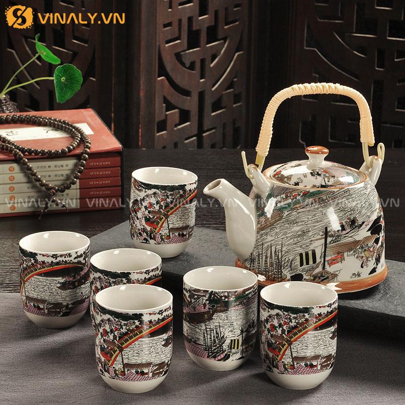 HỘI LÀNG - BỘ ẤM TÁCH TRÀ CỔ ĐIỂN SANG TRỌNG 11 Bộ ấm tách trà cổ điển sang trọng