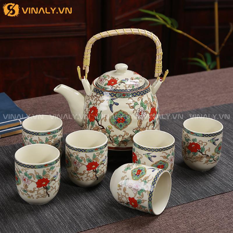 HOA NGHIÊM - BỘ ẤM TÁCH TRÀ SỨ HỌA CỔ ĐIỂN SANG TRỌNG 15 Bộ ấm tách trà cổ điển