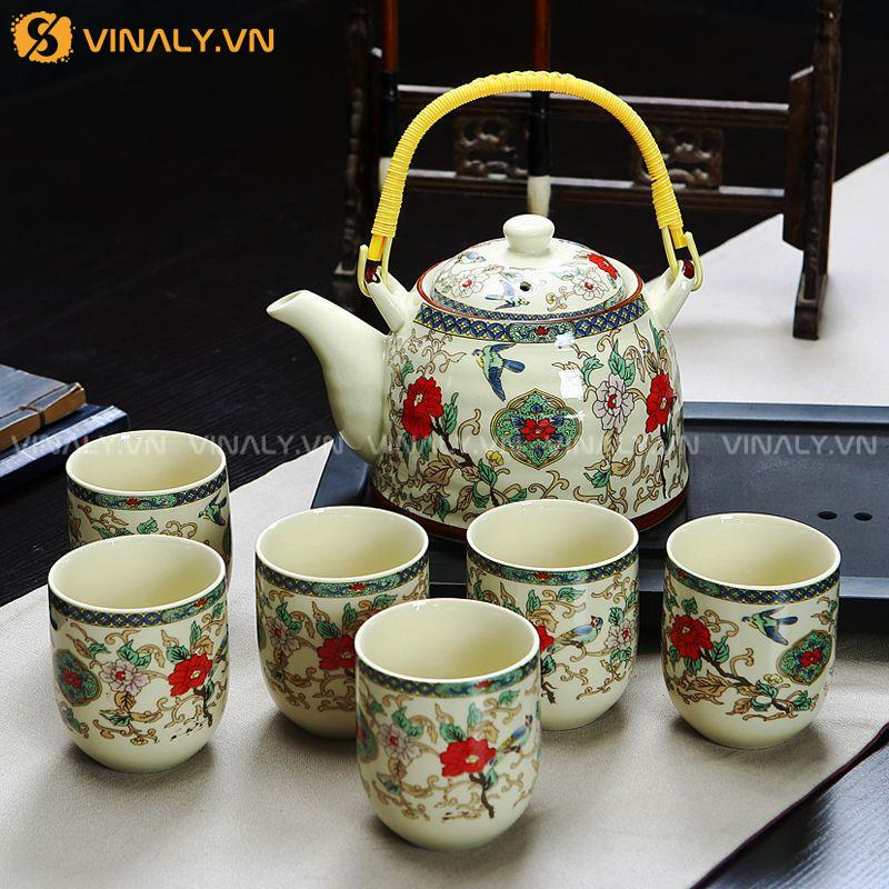 HOA NGHIÊM - BỘ ẤM TÁCH TRÀ SỨ HỌA CỔ ĐIỂN SANG TRỌNG 16 Bộ ấm tách trà sang trọng