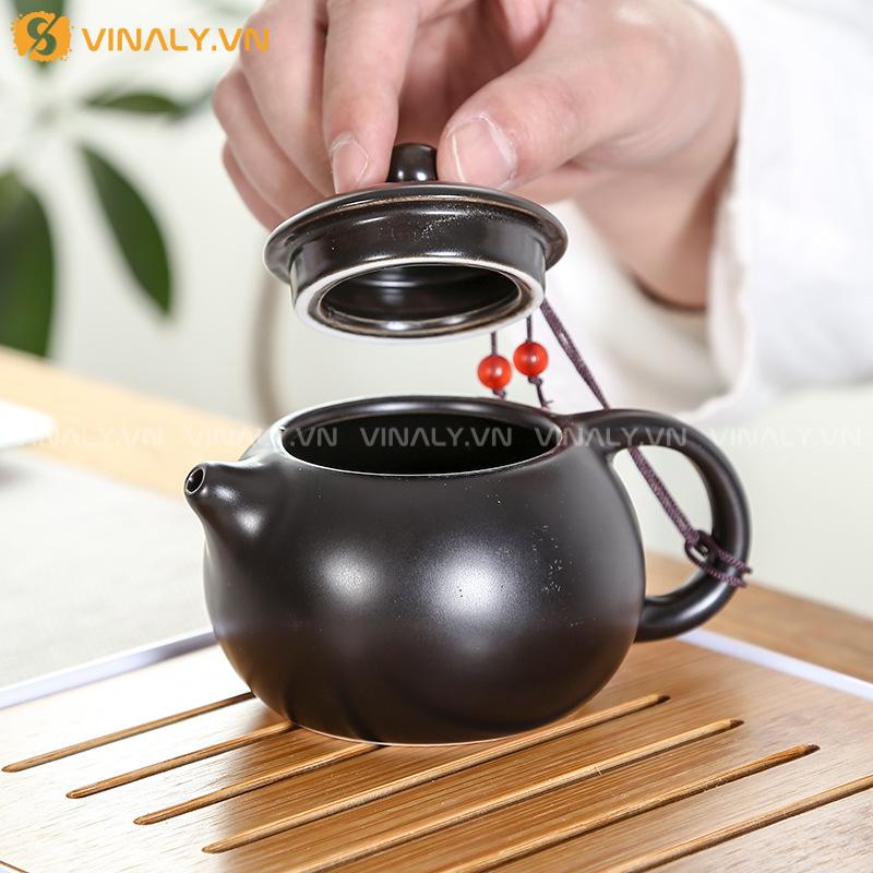 TĨNH DẠ - BỘ ẤM TRÀ DU LỊCH CAO CẤP TÔNG ĐEN TUYỀN 13 Bộ ấm trà du lịch cao cấp ấm trà