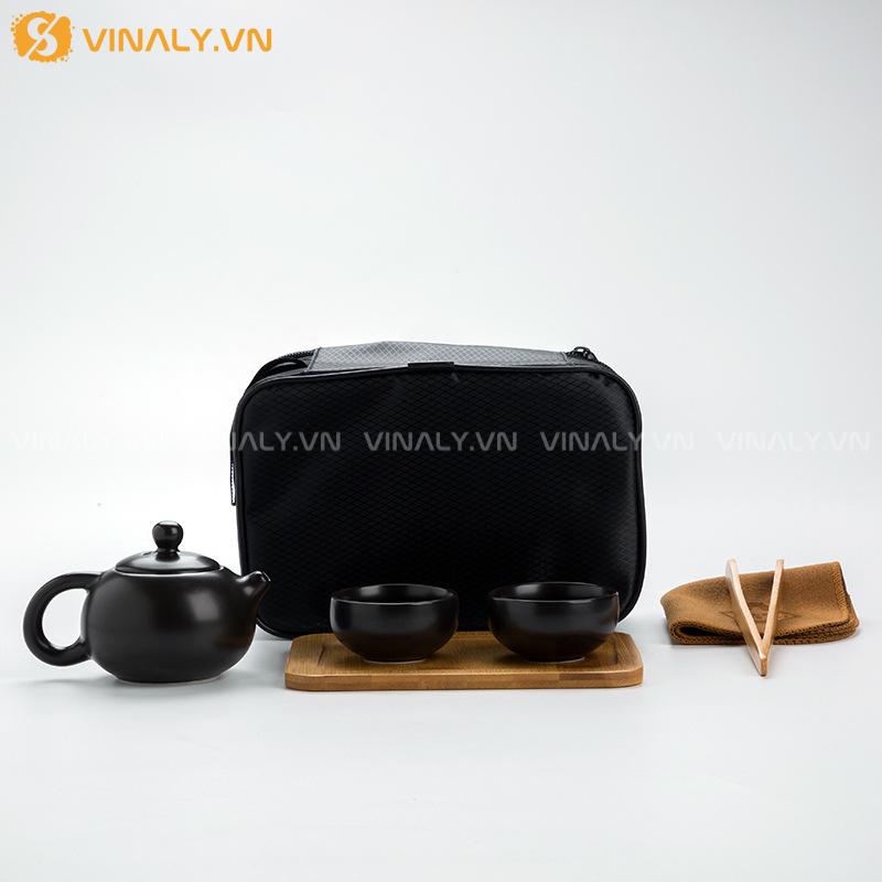 TĨNH DẠ - BỘ ẤM TRÀ DU LỊCH CAO CẤP TÔNG ĐEN TUYỀN 15 Bộ ấm trà du lịch cao cấp sang trọng
