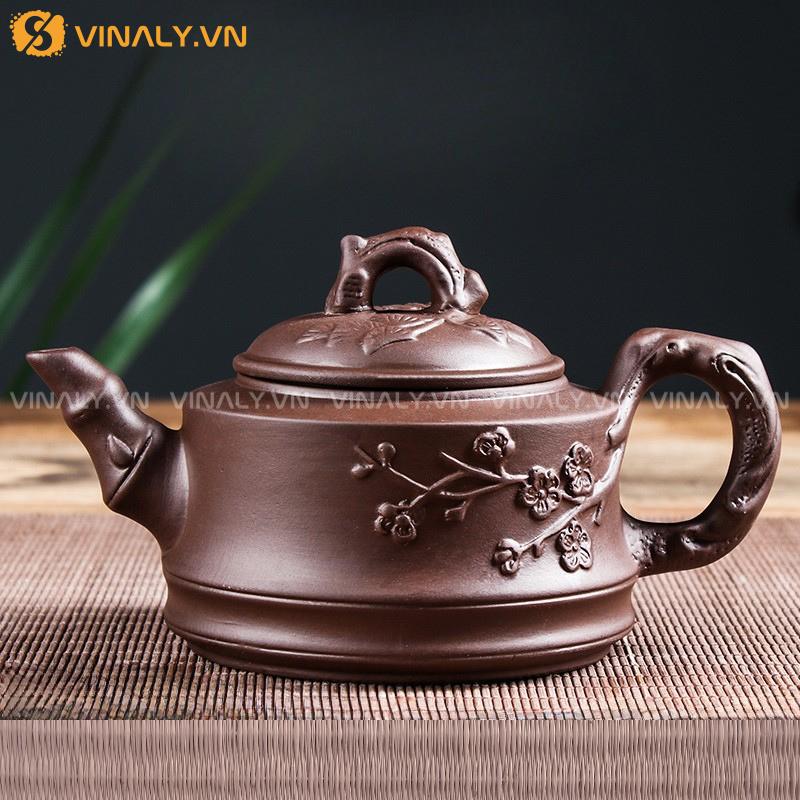 TĨNH MAI - BỘ ẤM TRÀ GỐM THANH LỊCH LÀM QUÀ TẶNG 15 Bộ ấm trà gốm hoa mai