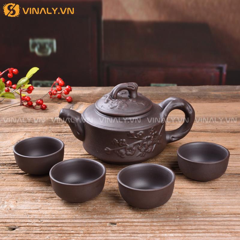 TĨNH MAI - BỘ ẤM TRÀ GỐM THANH LỊCH LÀM QUÀ TẶNG 12 Bộ ấm trà gốm sang trọng