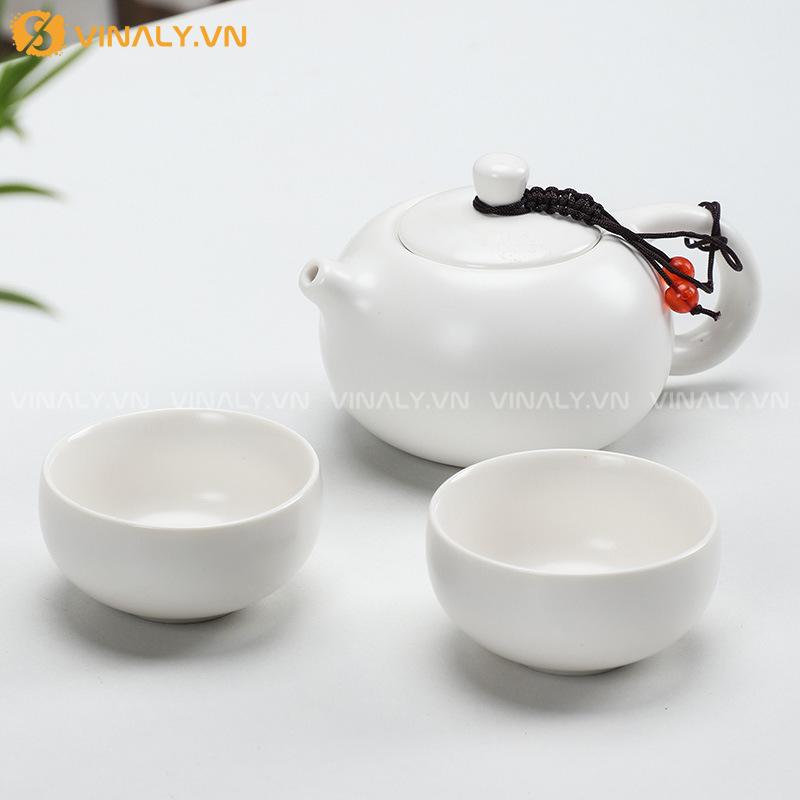 BẠCH VÂN - BỘ BÌNH TRÀ CÓ TÚI ĐỰNG ĐI DU LỊCH TÔNG TRẮNG 10 Bộ bình trà có túi đựng du lịch cao cấp