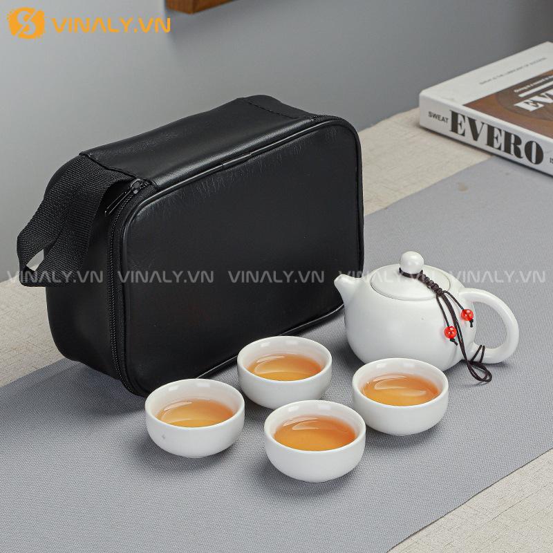 BẠCH VÂN - BỘ BÌNH TRÀ CÓ TÚI ĐỰNG ĐI DU LỊCH TÔNG TRẮNG 9 Bộ bình trà có túi đựng du lịch sang trọng