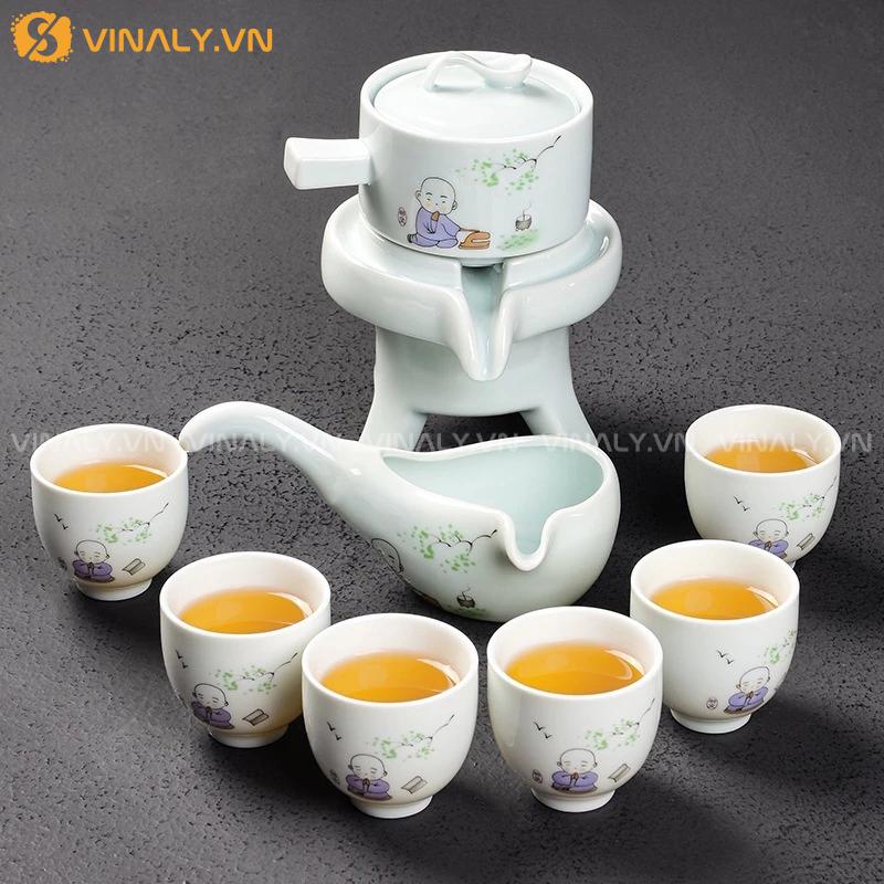 THIỀN ĐỒNG - BỘ PHA TRÀ CỐI XAY XANH NGỌC BÍCH 9 Bộ pha trà cối xay THIỀN ĐỒNG