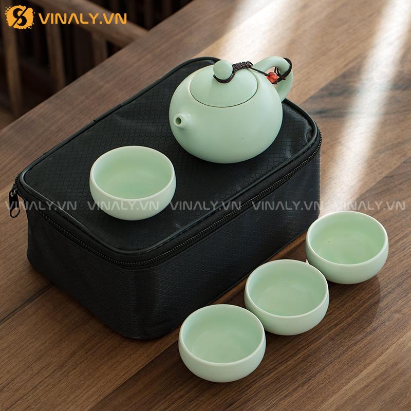 NGỌC TÂM - BỘ PHA TRÀ DU LỊCH SANG TRỌNG, TIỆN DỤNG 16 Bộ pha trà du lịch kèm túi đựng