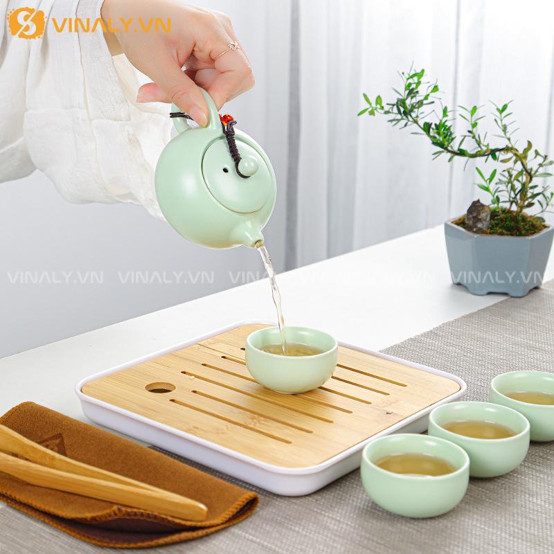 NGỌC TÂM - BỘ PHA TRÀ DU LỊCH SANG TRỌNG, TIỆN DỤNG 15 Bộ pha trà du lịch kèm túi đựng