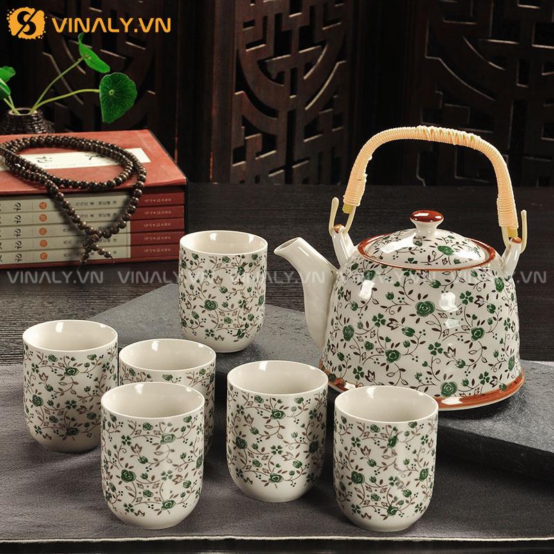 LỤC HOA - BỘ TÁCH TRÀ GỐM SỨ TAO NHÃ 11 Bộ tách trà gốm sứ làm quà tặng