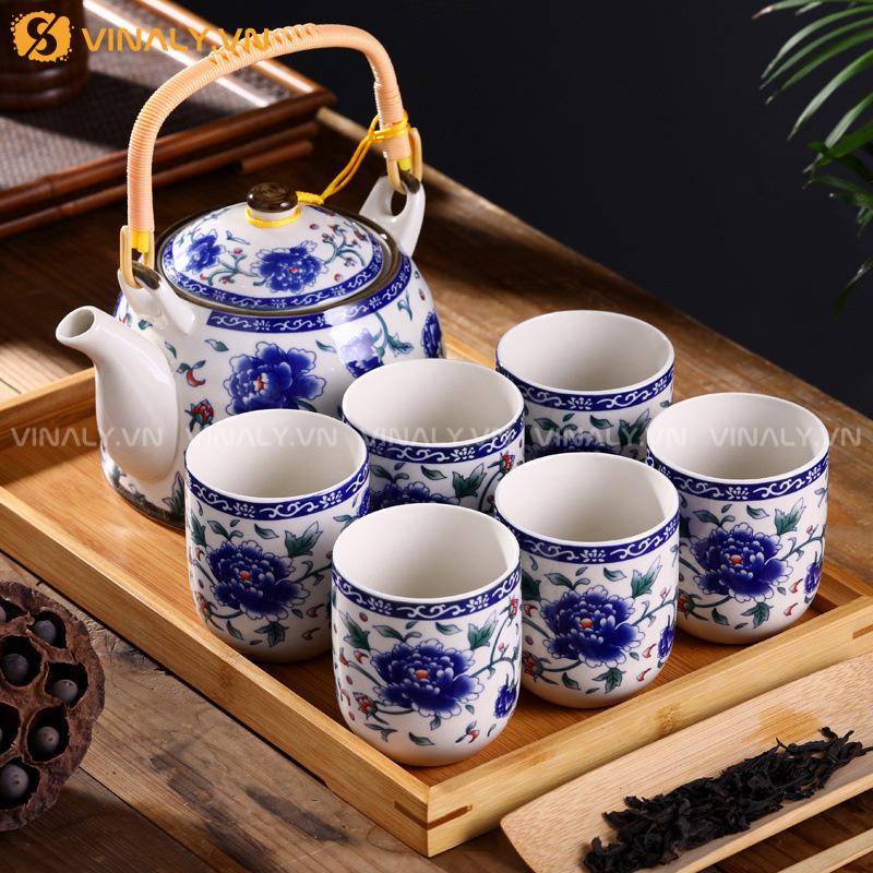 LAM CÁC - BỘ TÁCH TRÀ SANG TRỌNG MEN SỨ 14 Bộ tách trà sang trọng LAM CÁC