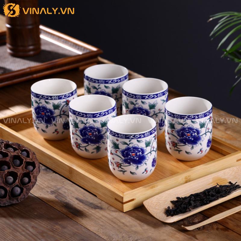 LAM CÁC - BỘ TÁCH TRÀ SANG TRỌNG MEN SỨ 13 Bộ tách trà sang trọng làm quà tặng