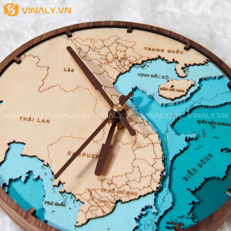 LD017 | VN MAP 3 LỚP - ĐỒNG HỒ BẢN ĐỒ VIỆT NAM 11 VN MAP 3 LỚP - ĐỒNG HỒ BẢN ĐỒ VIỆT NAM CHẤT LIỆU GỖ