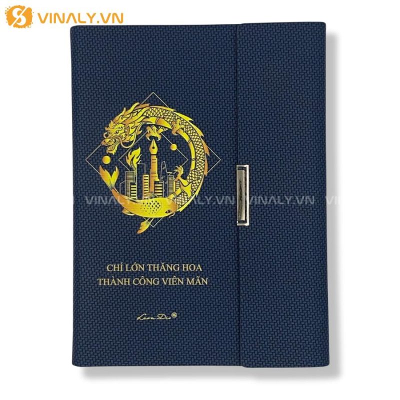 LD CÁ CHÉP HOÁ RỒNG - SỔ TAY IN HÌNH VIỀN VÀNG ẤN TƯỢNG 14 LD CÁ CHÉP HOÁ RỒNG - SỔ TAY IN HÌNH XANH