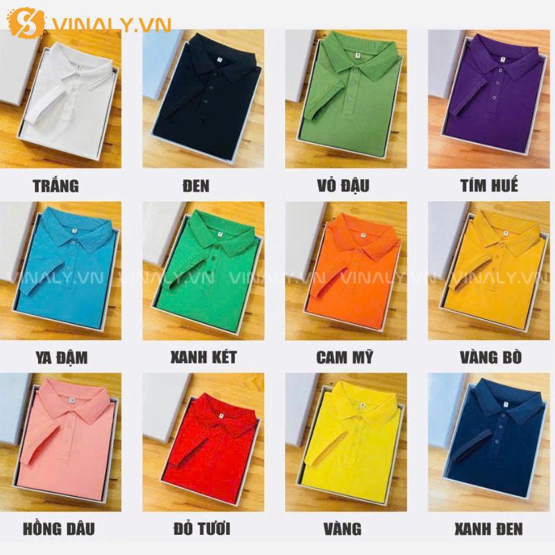 ÁO POLO TRƠN - ÁO THUN POLO 100% COTTON 4 CHIỀU 220GMS 10 BẢNG MÀU ĐA DẠNG