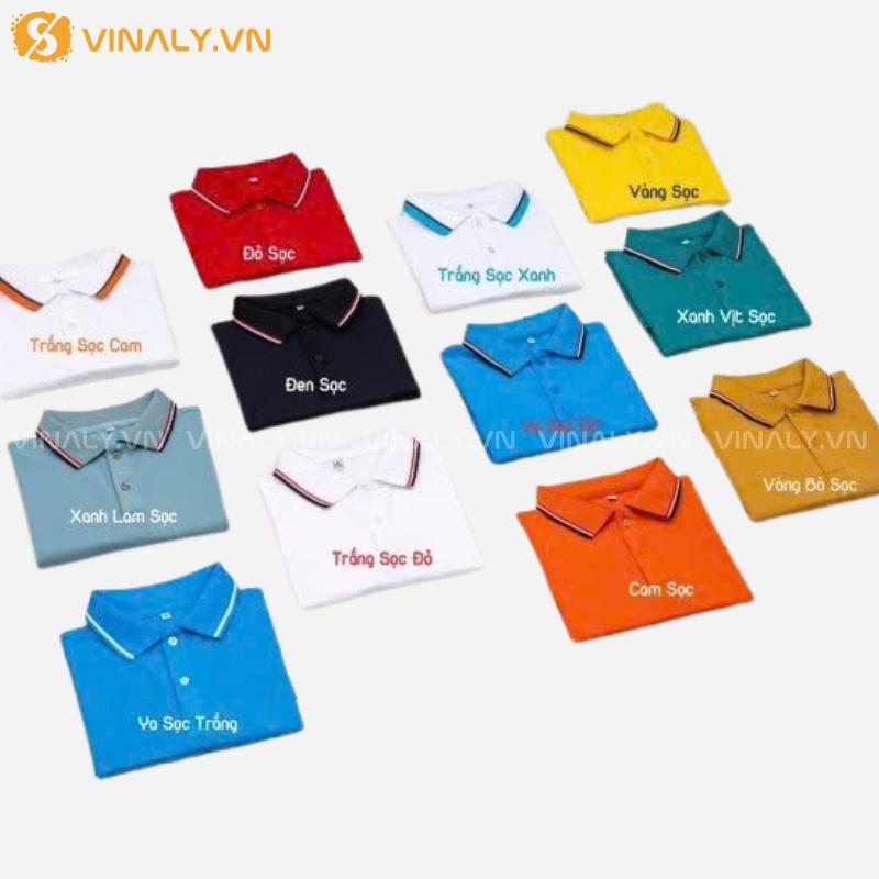 ÁO TEAM CAO CẤP - ÁO THUN POLO POLI THÁI 13 BẢNG MÀU VIỀN CỔ