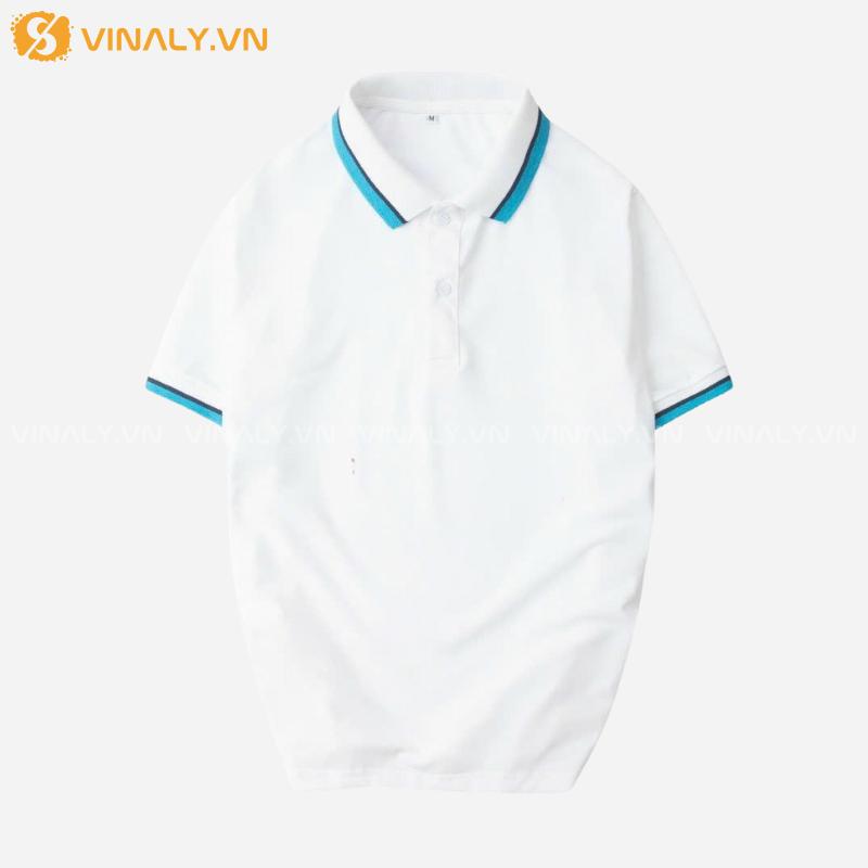 ÁO TEAM CAO CẤP - ÁO THUN POLO POLI THÁI 11 ÁO TEAM CAO CẤP - ÁO THUN POLO POLI THÁI CỔ VIỀN XANH BIỂN