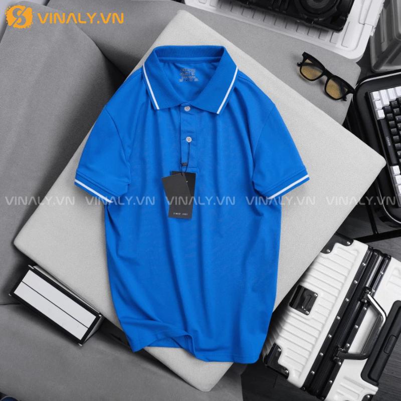 ÁO THUN POLO CÁ SẤU 100% COTTON FORM ĐẸP CHO CẢ GIA ĐÌNH 18 ÁO THUN POLO CÁ SẤU 100% COTTON FORM ĐẸP MÀU XANH