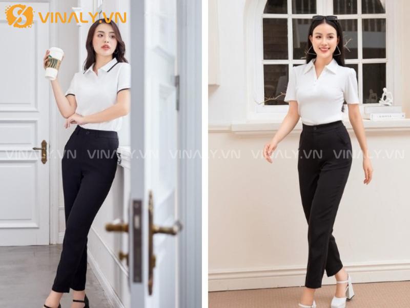 Cách Phối Đồ Áo Polo Cho Môi Trường Công Sở Hiện Đại 7 Áo polo nữ phối quần tây thanh lịch