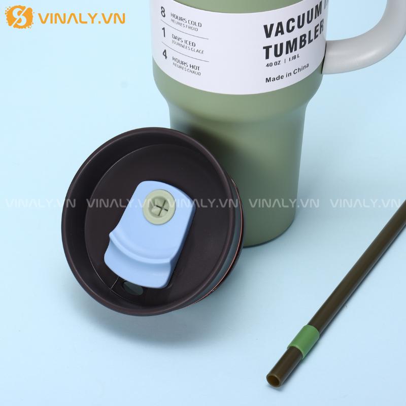 BGN-CC-03-01 | BÌNH GIỮ NHIỆT LOẠI LỚN 1200ML TAY CẦM SILICON CHỐNG NÓNG 15 ĐI KÈM ỐNG HÚT SILICON CAO CẤP