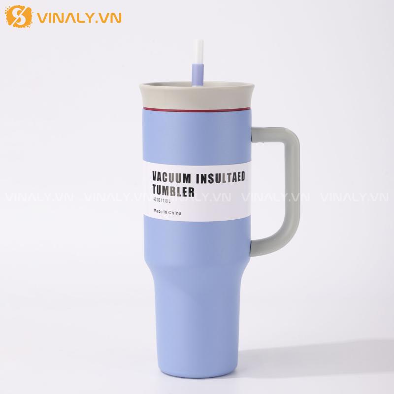 BGN-CC-03-01 | BÌNH GIỮ NHIỆT LOẠI LỚN 1200ML TAY CẦM SILICON CHỐNG NÓNG 16 BÌNH GIỮ NHIỆT DUNG TÍCH LỚN - MÀU XANH BIỂN PASTEL