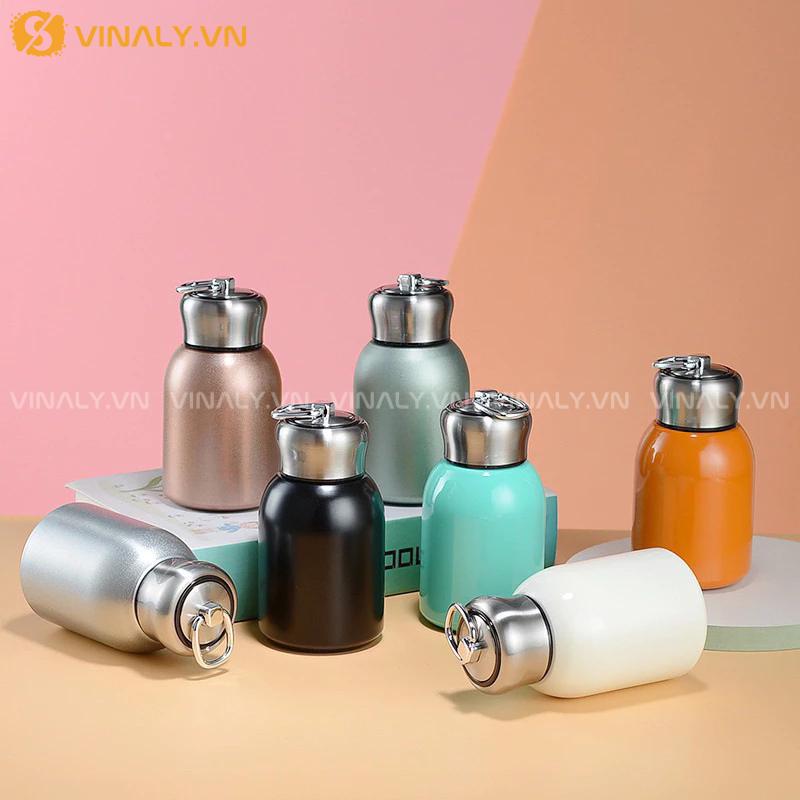Vinaly.vn - Công Xưởng Quà Tặng Doanh Nghiệp 796 BGN-IN-09-01 | BÌNH GIỮ NHIỆT INOX GIÁ RẺ MINI CÓ QUAI XÁCH 300ML THIẾT KẾ TỐI GIẢN