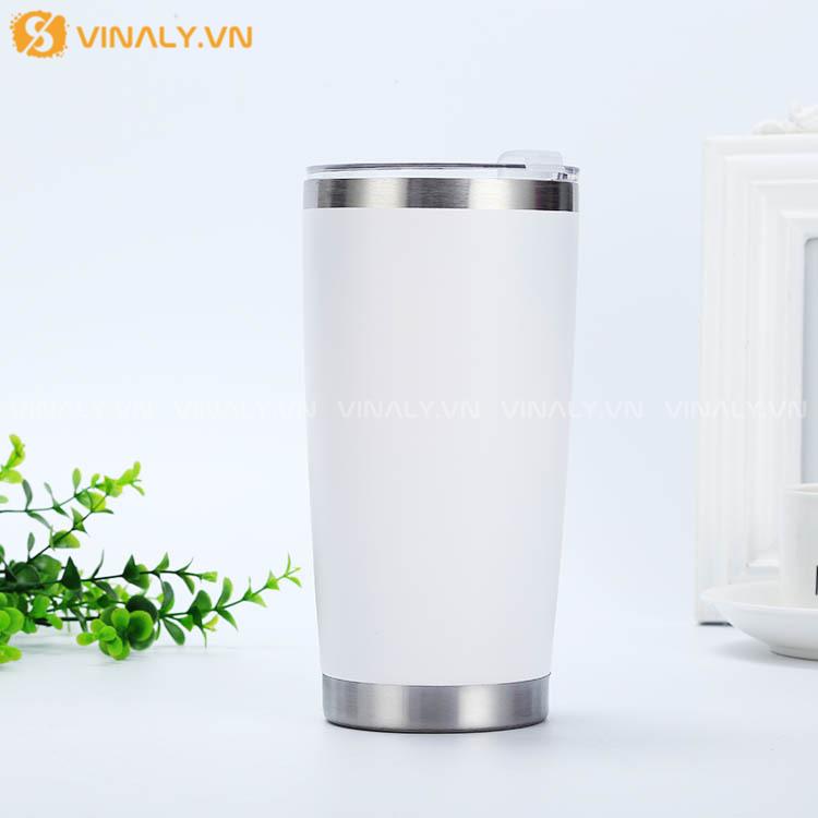 Vinaly.vn - Công Xưởng Quà Tặng Doanh Nghiệp 792 Ly giữ nhiệt làm quà tặng thương hiệu sang trọng - màu trắng