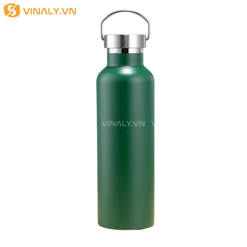 BGN-IN-12-01 | BÌNH GIỮ NHIỆT CÓ QUAI XÁCH 1 MÀU DUNG TÍCH 500ML LÀM QUÀ TẶNG THƯƠNG HIỆU 17 Bình Giữ Nhiệt Kèm Quai Xách - Màu xanh lá tinh tế