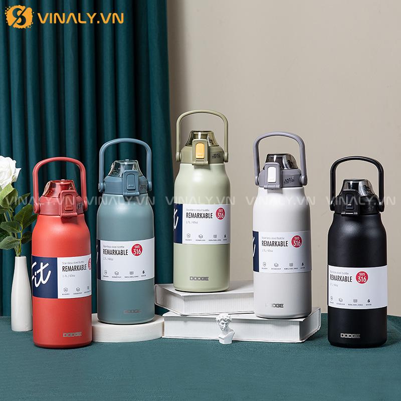 Vinaly.vn - Công Xưởng Quà Tặng Doanh Nghiệp 797 BGN-IN-13-01 | BÌNH GIỮ NHIỆT CÓ QUAI CẦM VÀ NẮP BẬT DUNG TÍCH LỚN 1200ML ĐI LÀM