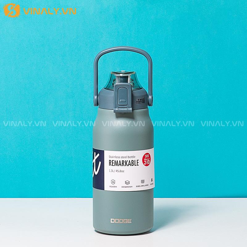 BGN-IN-13-01 | BÌNH GIỮ NHIỆT CÓ QUAI CẦM VÀ NẮP BẬT DUNG TÍCH LỚN 1200ML ĐI LÀM 19 Bình đựng dung tích 1L2 thiết kế đẹp - màu xanh dương