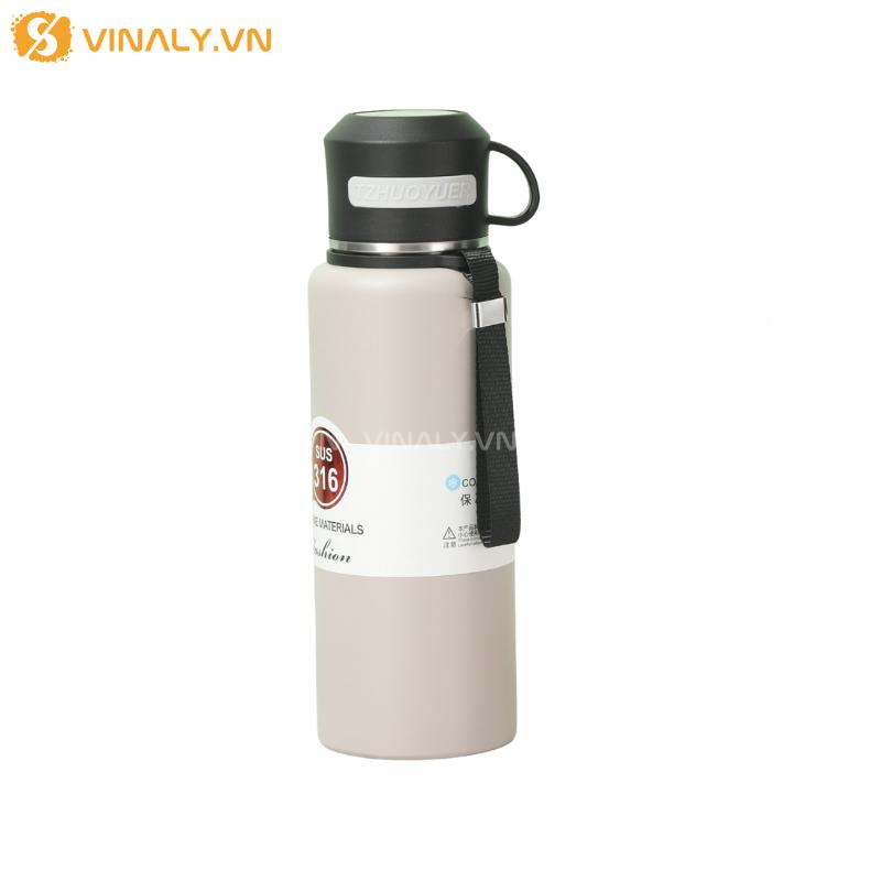 BGN-IN-15-01 | BÌNH GIỮ NHIỆT TỐT GIÁ RẺ SANG TRỌNG IN LOGO THƯƠNG HIỆU 600ML 22 Bình giữ nhiệt trơn in logo thương hiệu làm quà tặng - màu xám