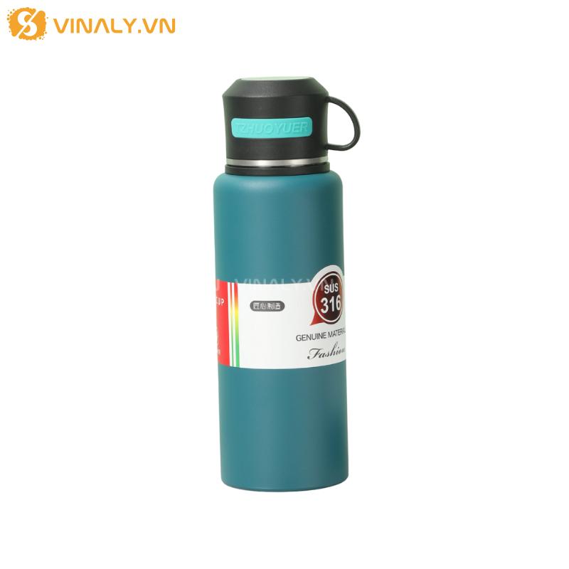 BGN-IN-15-01 | BÌNH GIỮ NHIỆT TỐT GIÁ RẺ SANG TRỌNG IN LOGO THƯƠNG HIỆU 600ML 21 Bình giữ nhiệt trơn in logo thương hiệu làm quà tặng - màu xanh dương